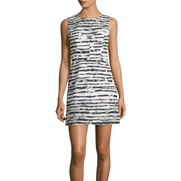 Milly of New York Dresses & Skirts - Milly Nina Burnout Dress Sheath Mesh Cut Out B/W